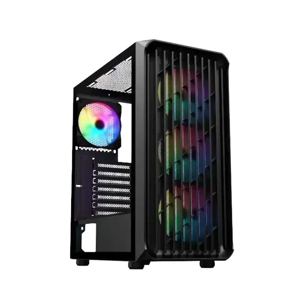 SAMA 205A Tempered Glass ATX Mid Tower Case - Black 