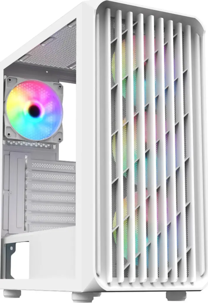 SAMA 205A Tempered Glass ATX Mid Tower Case - White