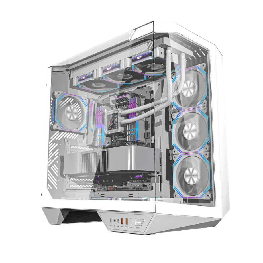 DarkFlash DY470 Mid Tower Case - White 