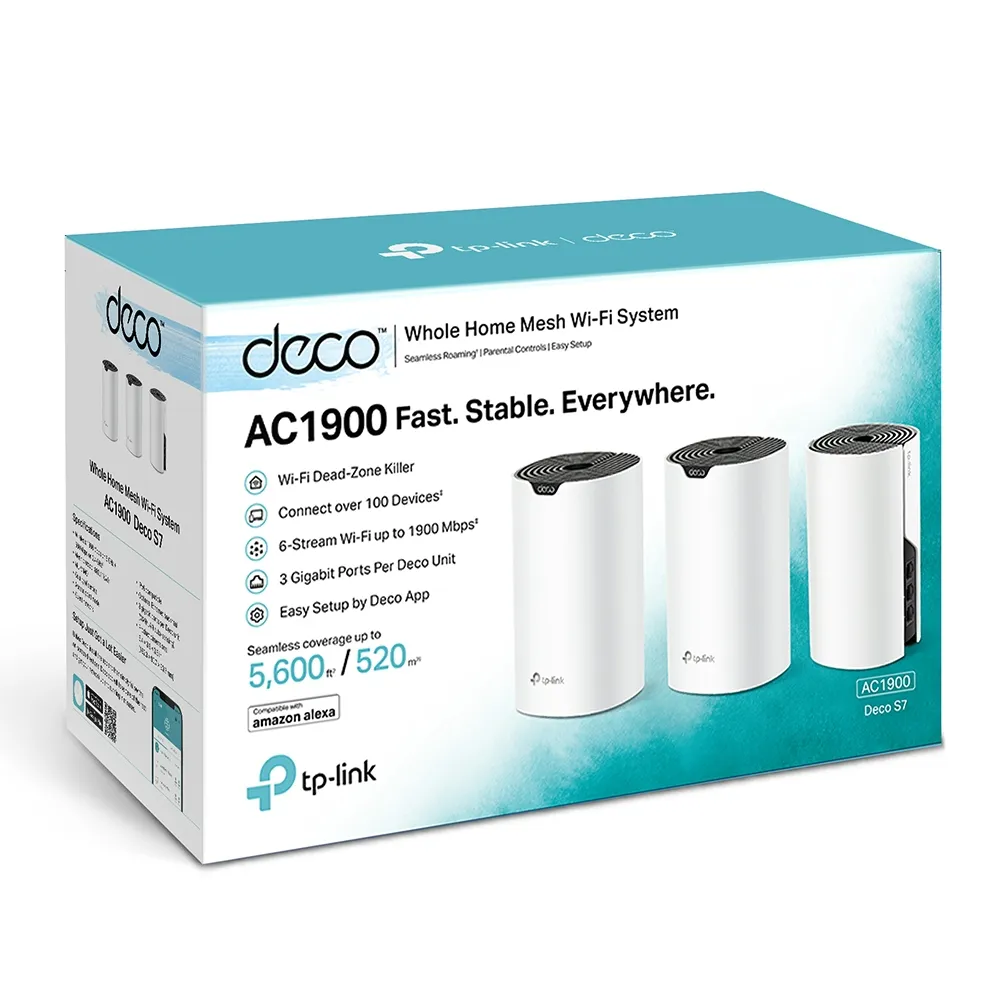 TP-Link Deco S7 AC1900 Whole Home Mesh Wi-Fi System 3-Pack 